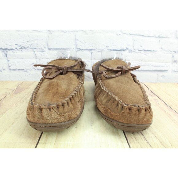 LL Bean Wicked Good Moccasins Shearling Lined Chocolate Brown 10 M - Picture 4 of 9